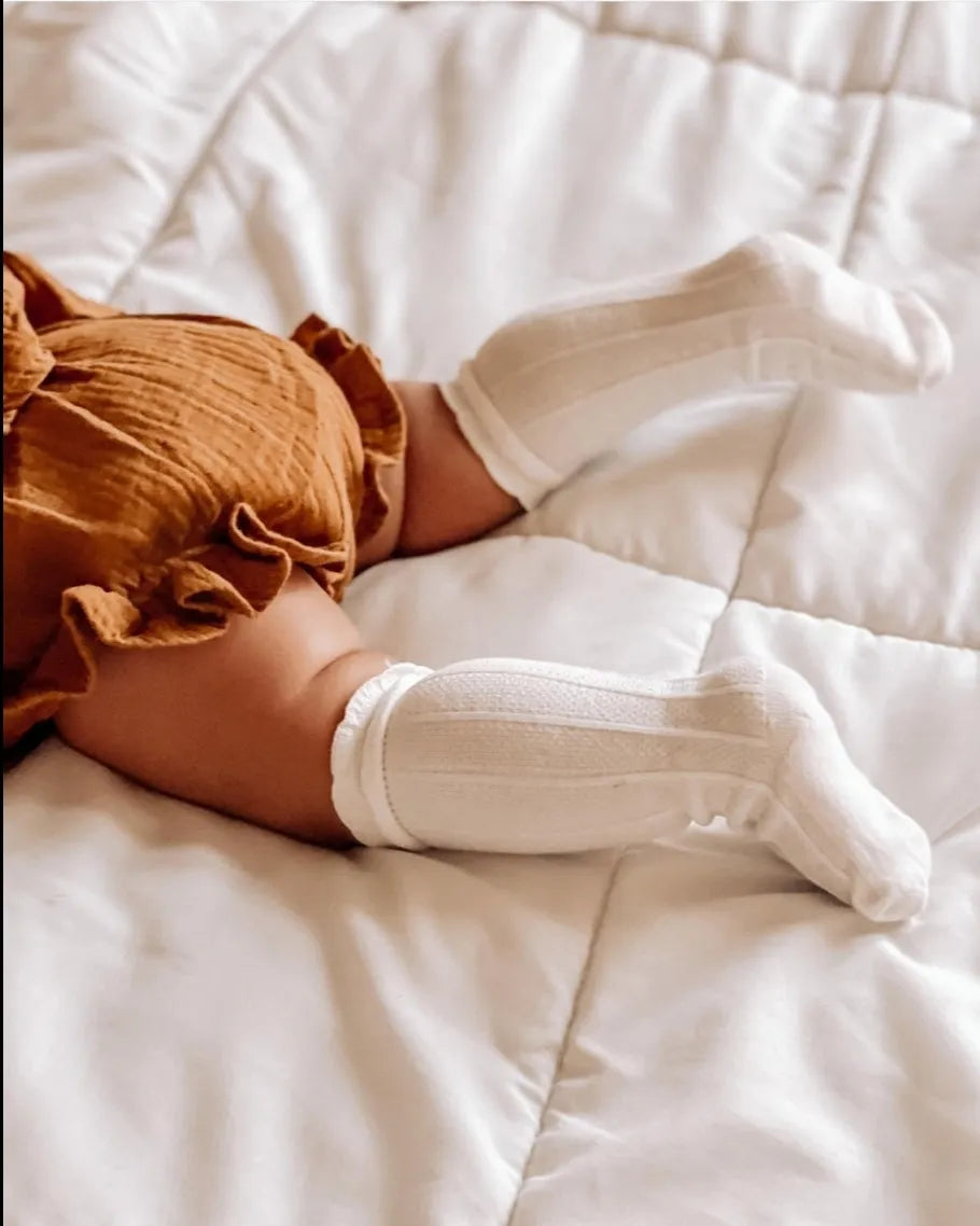 Knee High Socks in White Reverie Threads