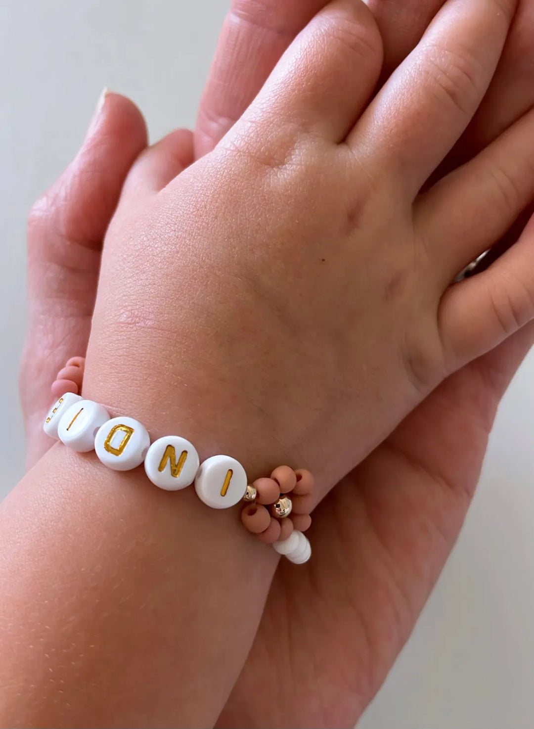 Golden Petal Personalized Name Mommy & Baby Bracelet