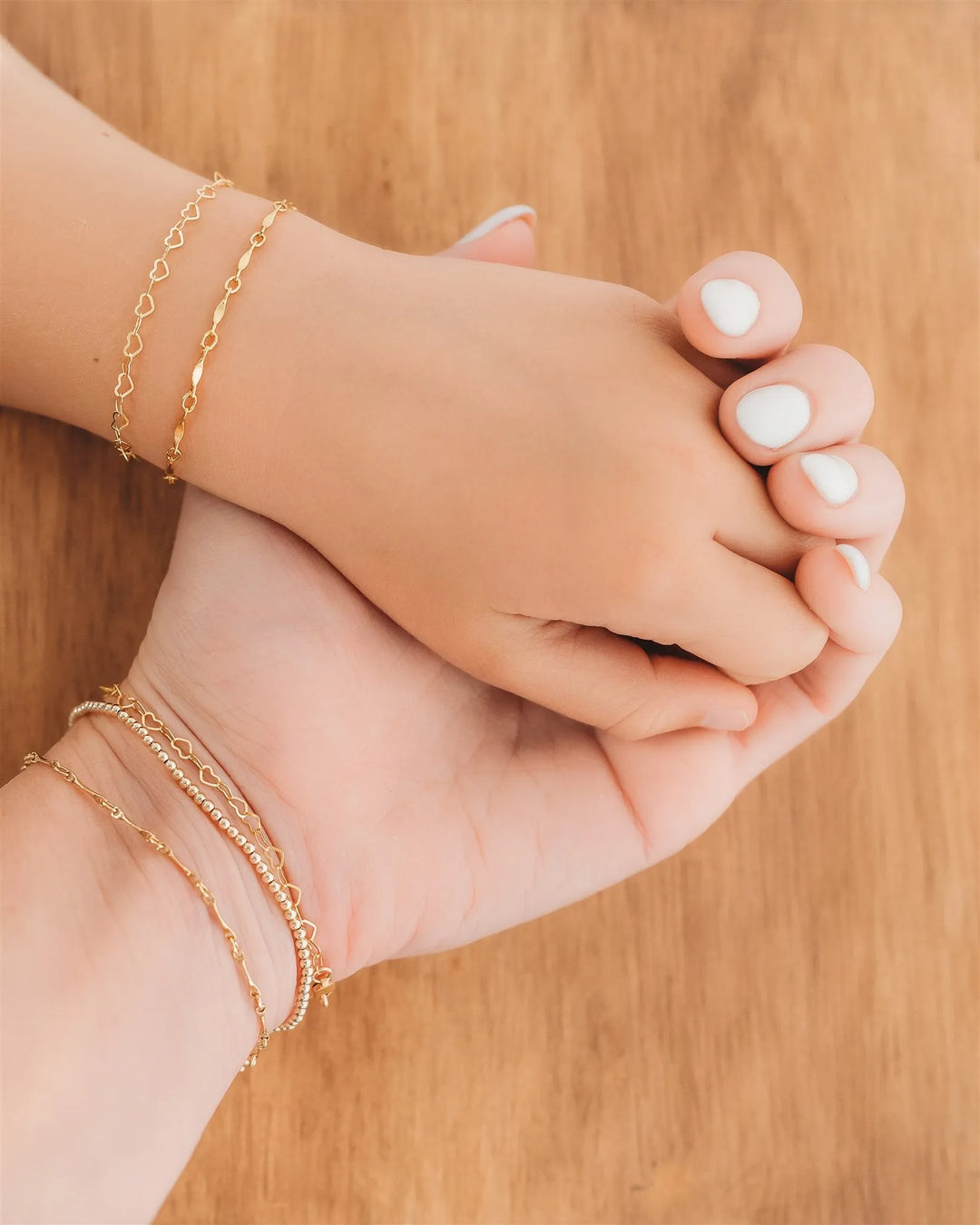 Mommy & Me Dainty Gold Beaded Bracelet - 14K Gold Filled