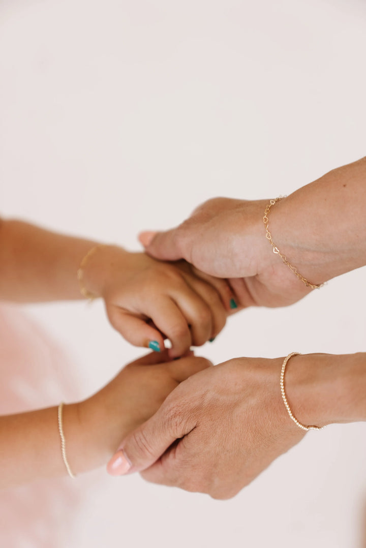 Mommy & Me Dainty Gold Beaded Bracelet - 14K Gold Filled