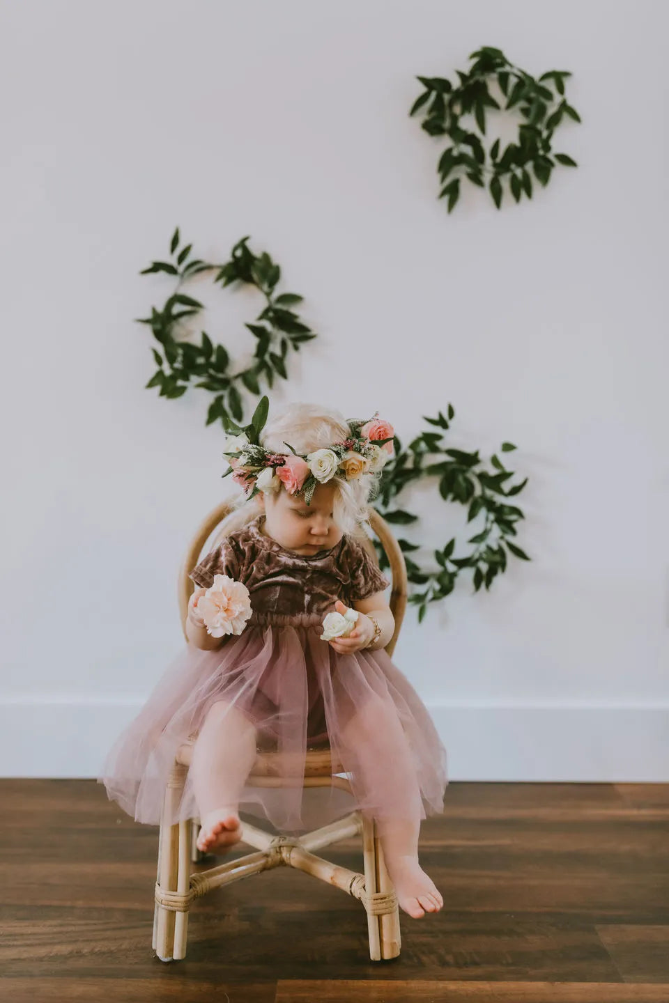 Velvet Tutu Dress in Mauve