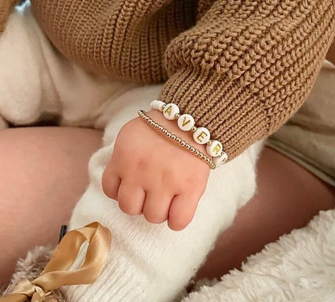 Mommy & Me Dainty Gold Beaded Bracelet - 14K Gold Filled