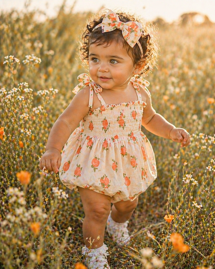 Georgia Peach Smock Romper