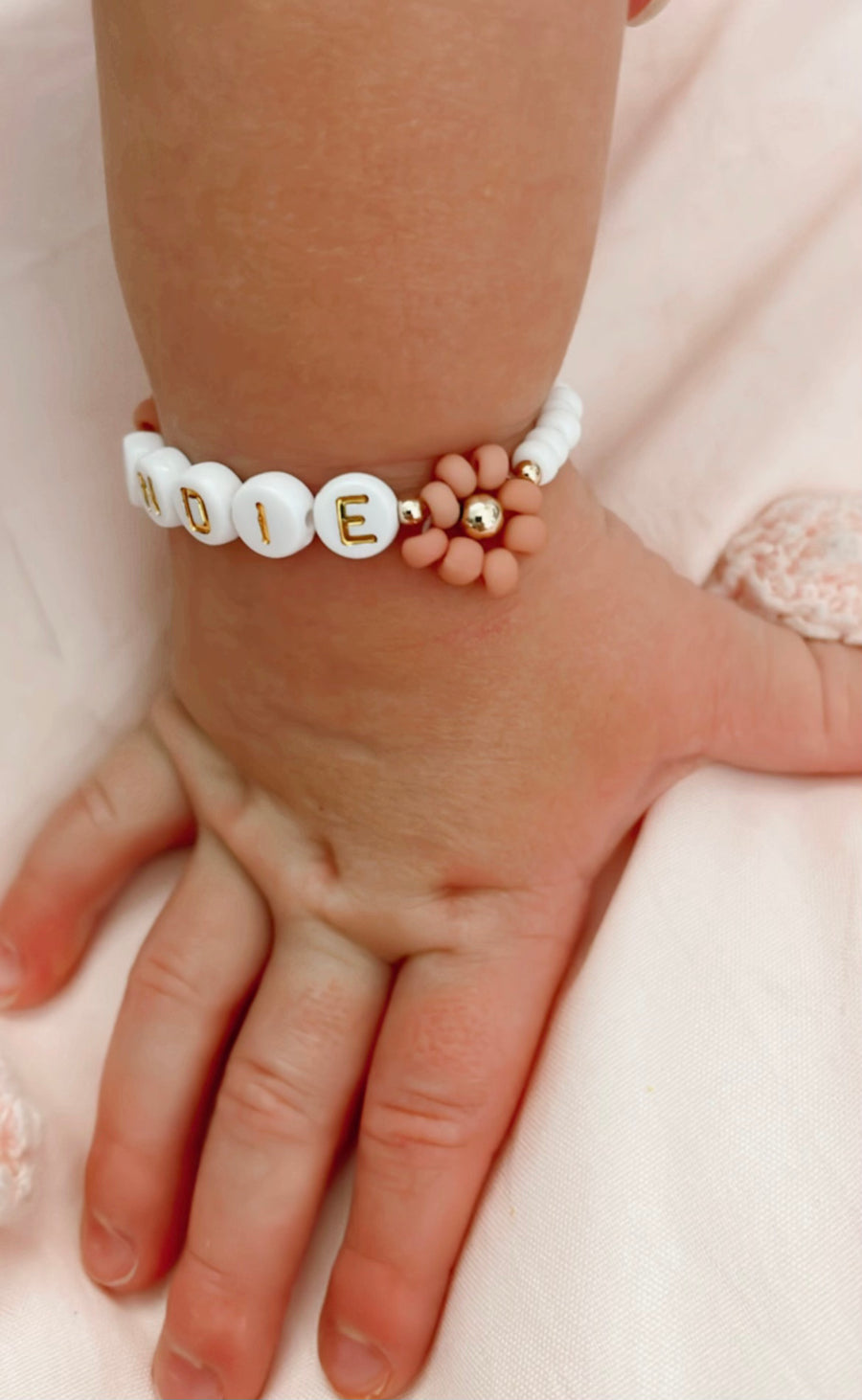 Golden Petal Personalized Name Mommy & Baby Bracelet