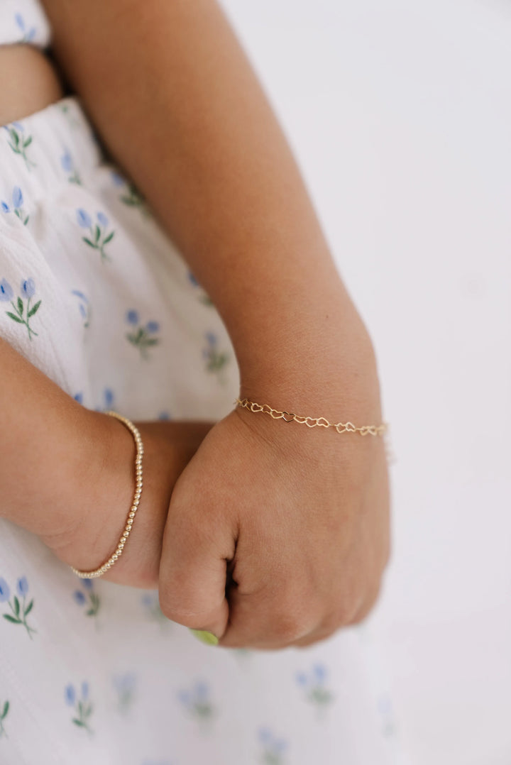 Mommy & Me Dainty Gold Beaded Bracelet - 14K Gold Filled