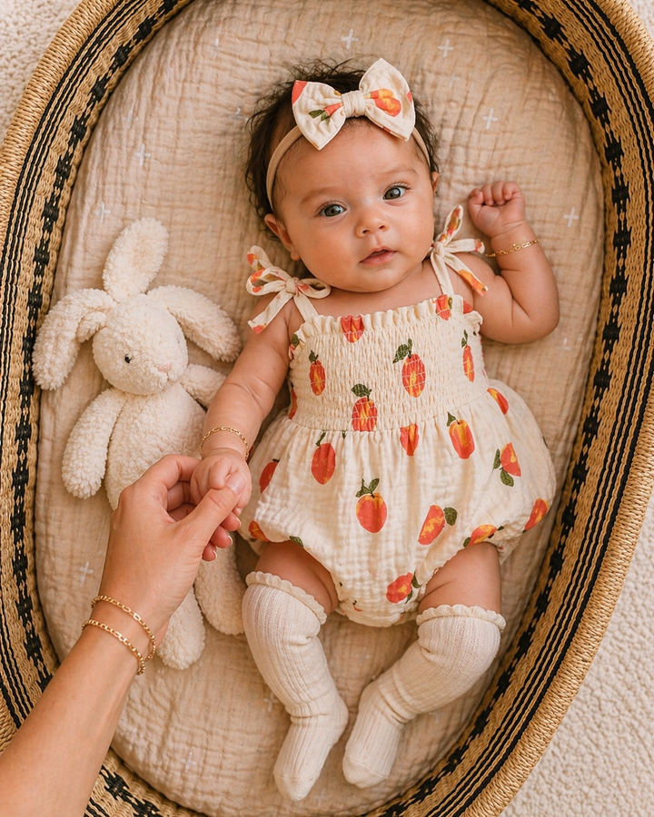 Georgia Peach Smock Romper