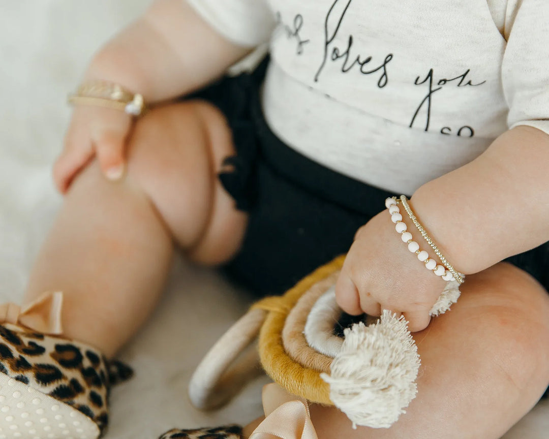 Mommy & Me Gold & Tan Bracelet - 14K Gold Filled