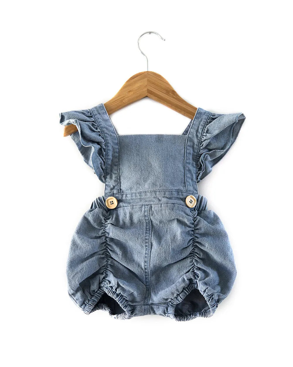 Denim Ruffle Romper - Reverie Threads