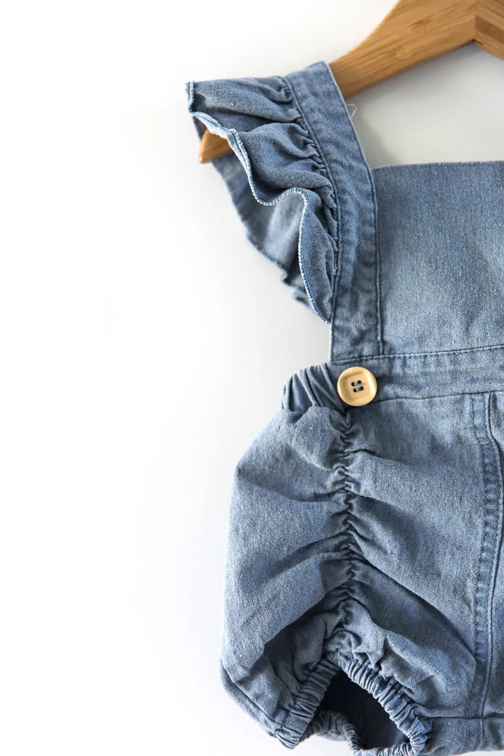 Denim Ruffle Romper - Reverie Threads