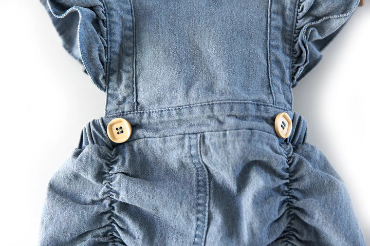 Denim Ruffle Romper - Reverie Threads