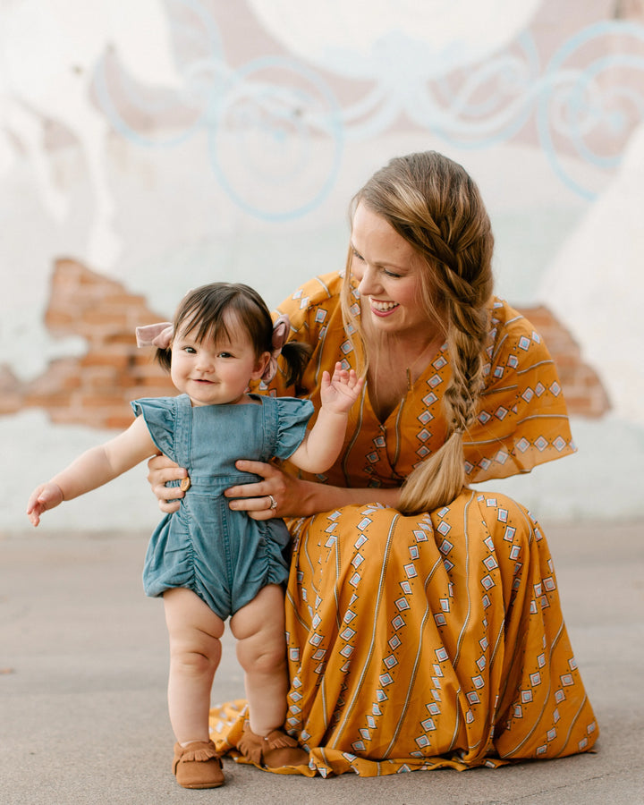 Denim Ruffle Romper - Reverie Threads