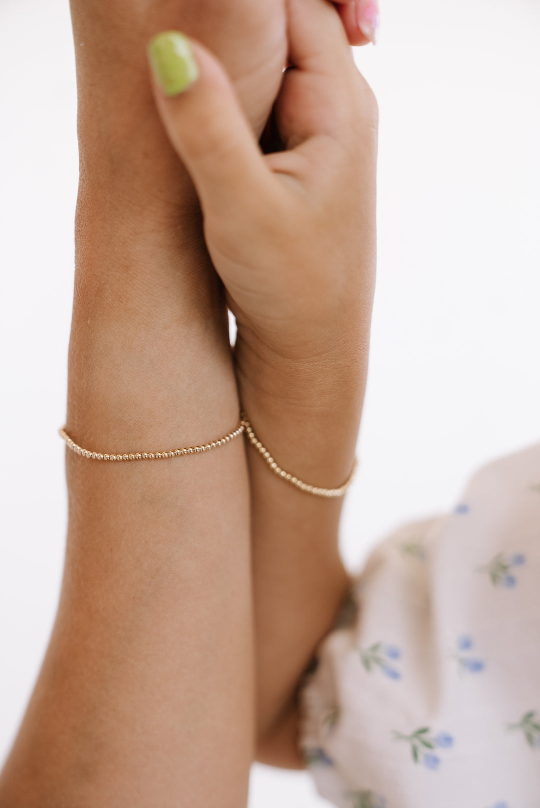 Mommy & Me Dainty Gold Beaded Bracelet - 14K Gold Filled