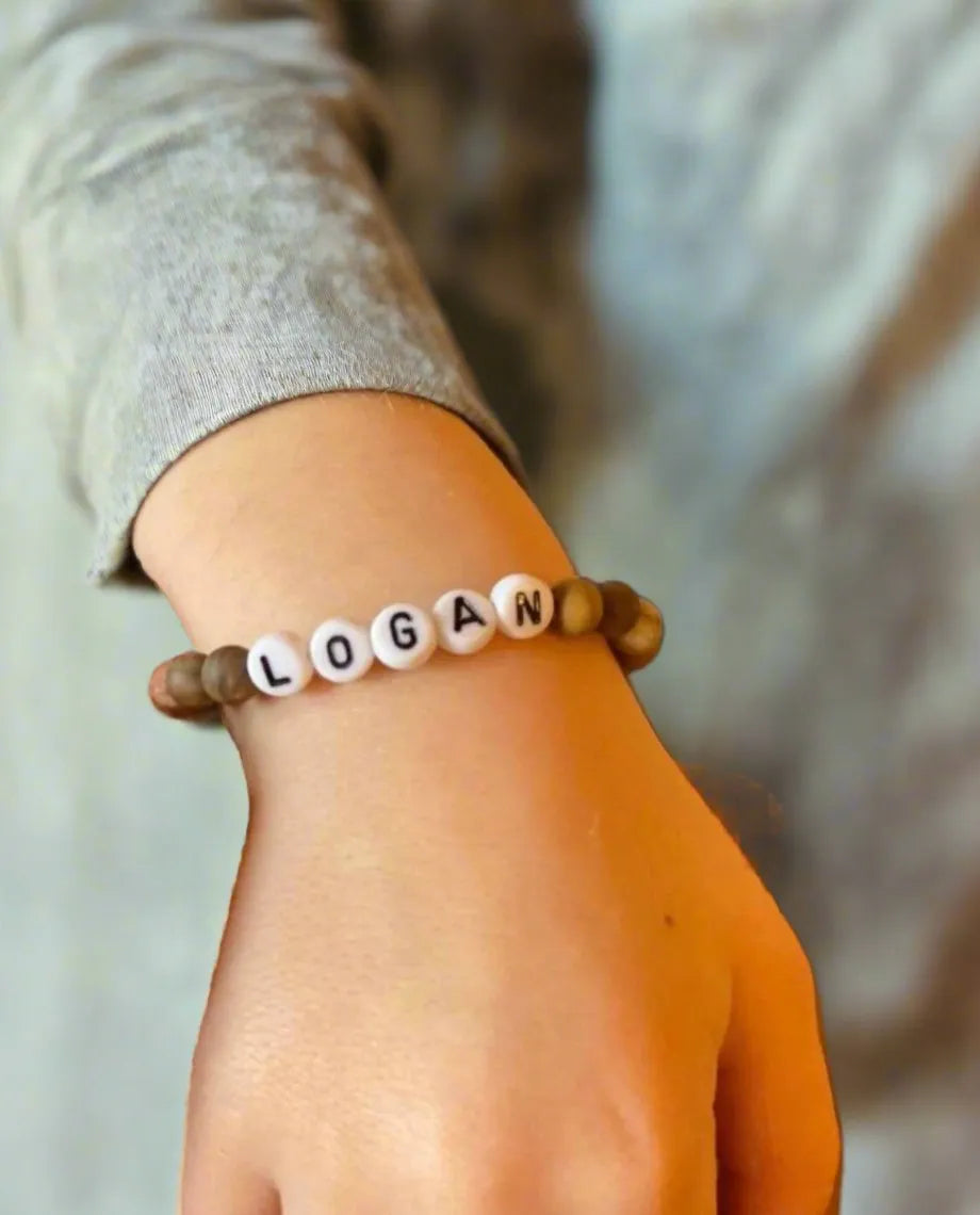 Personalized Gender Neutral Stone Name Bracelet – Baby to Adult, Boys or Girls.