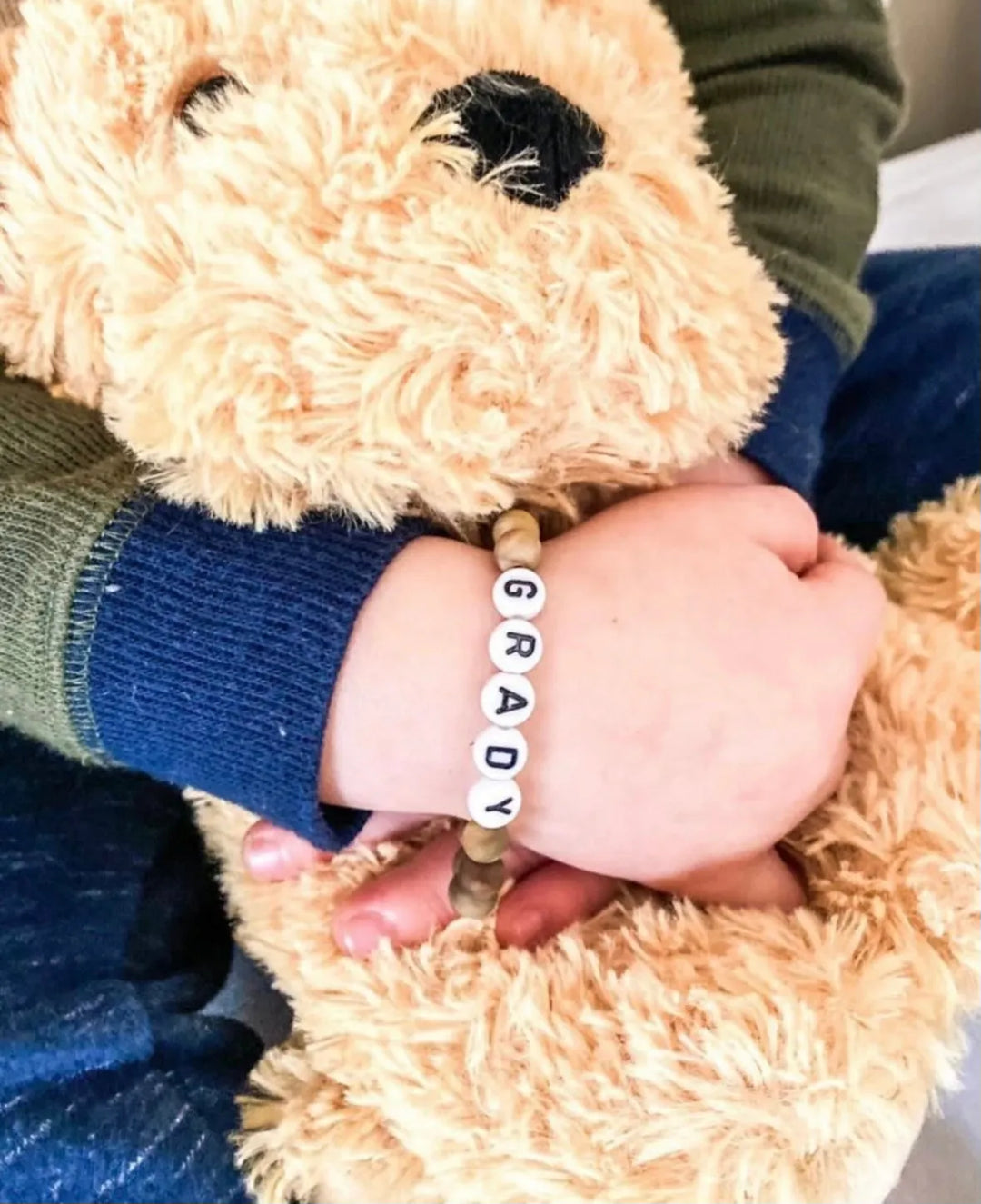 Personalized Gender Neutral Stone Name Bracelet – Baby to Adult, Boys or Girls.