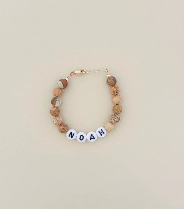 Personalized Gender Neutral Stone Name Bracelet – Baby to Adult, Boys or Girls.