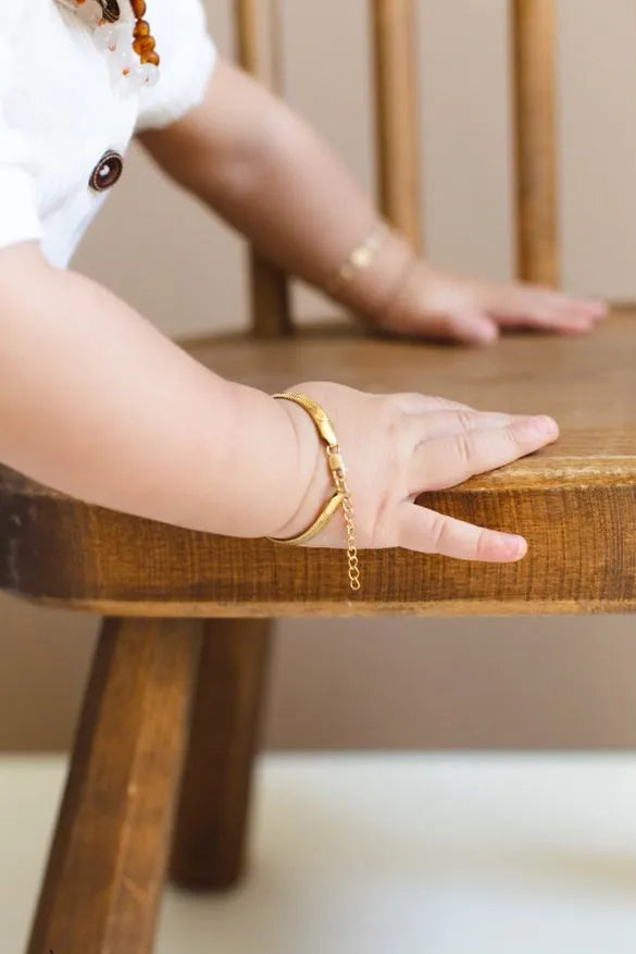 14K Gold Filled Herringbone Bracelet for Mommy & Me