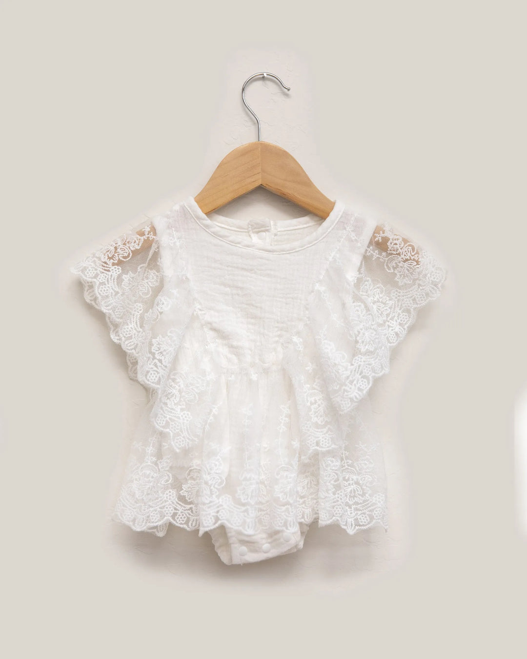 Evangeline Lace Romper in White