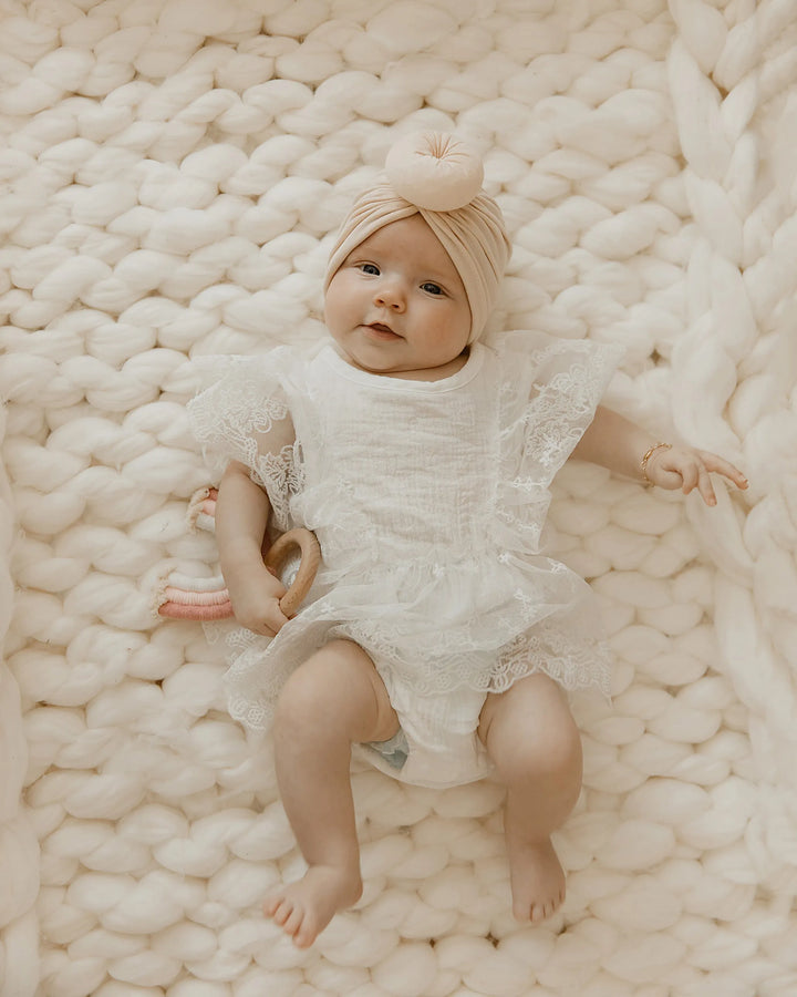 Evangeline Lace Romper in White