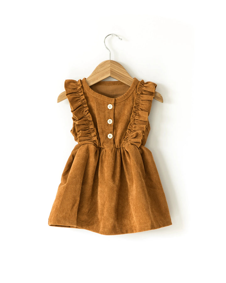 Serenity Corduroy Dress in Rust