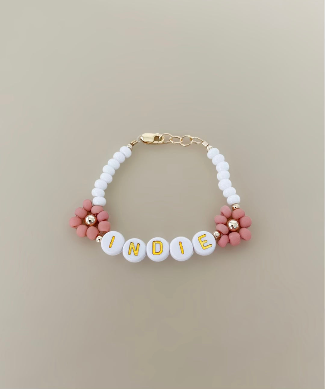 Golden Petal Personalized Name Mommy & Baby Bracelet