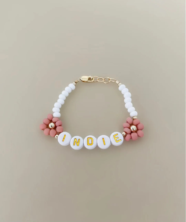 Golden Petal Personalized Name Mommy & Baby Bracelet