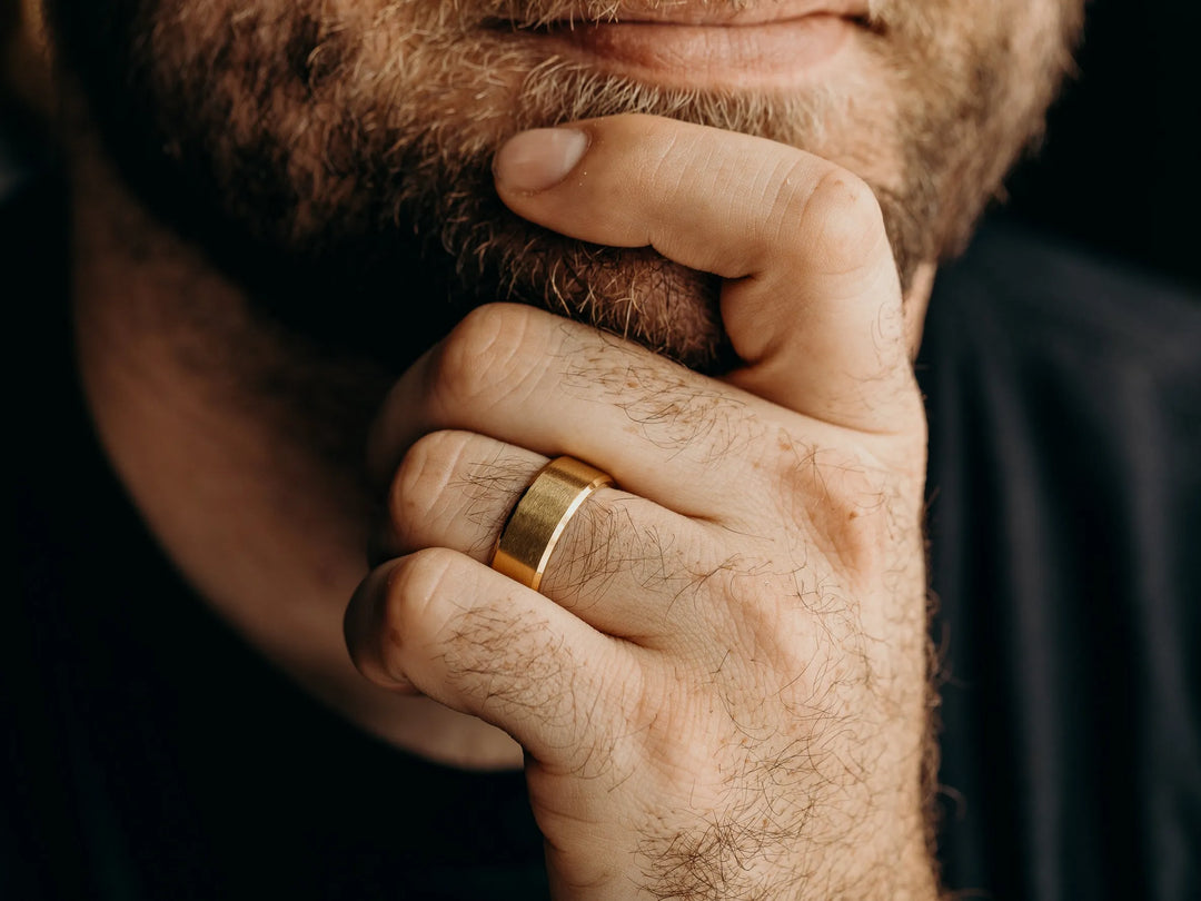 Men’s Ring in Brushed Gold