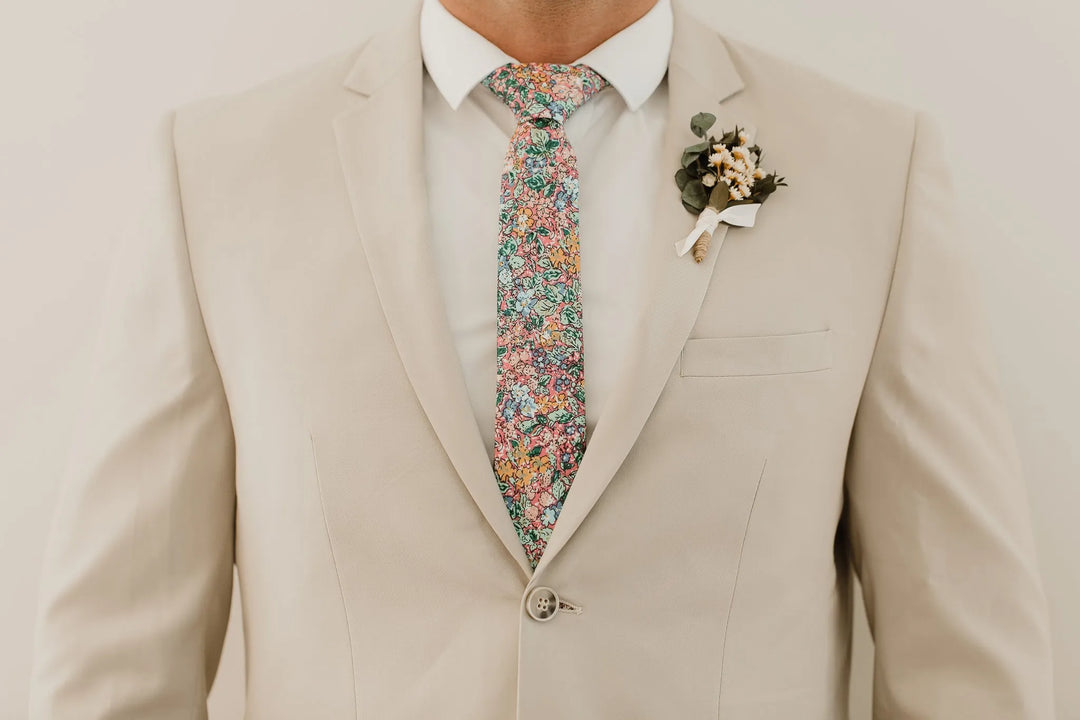 Men's Skinny Tie in Botanic Vibes