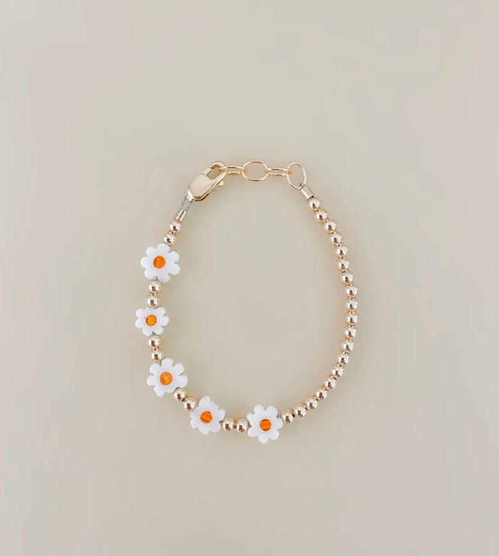 14K Gold Filled Daisy Mommy & Baby Bracelet