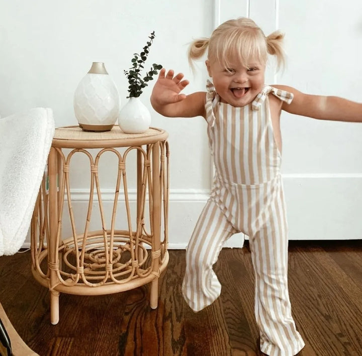 Hippie Vibes Jumpsuit in Beige Stripes