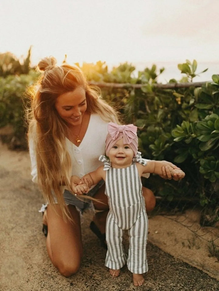 Hippie Vibes Jumpsuit in Gray Stripes