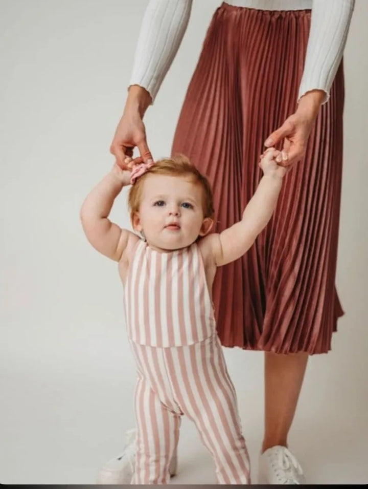 Hippie Vibes Jumpsuit in Pink Stripes