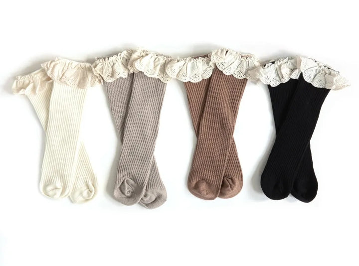 Lessie High Socks in Beige