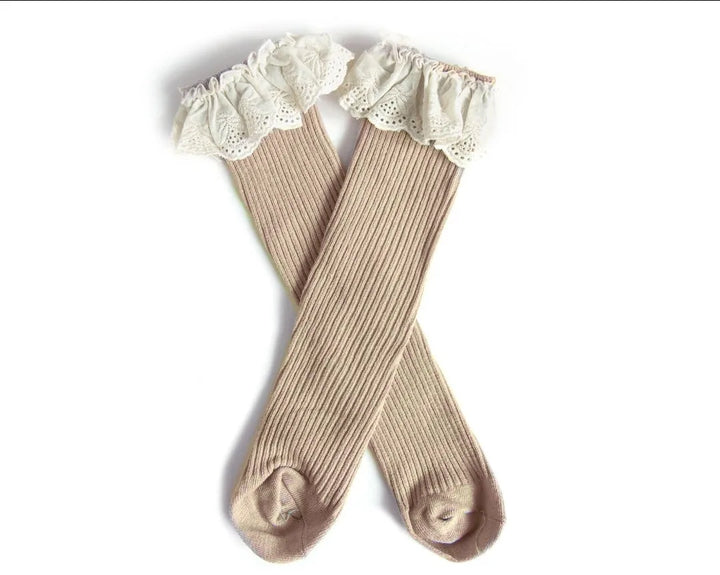 Lessie High Socks in Beige