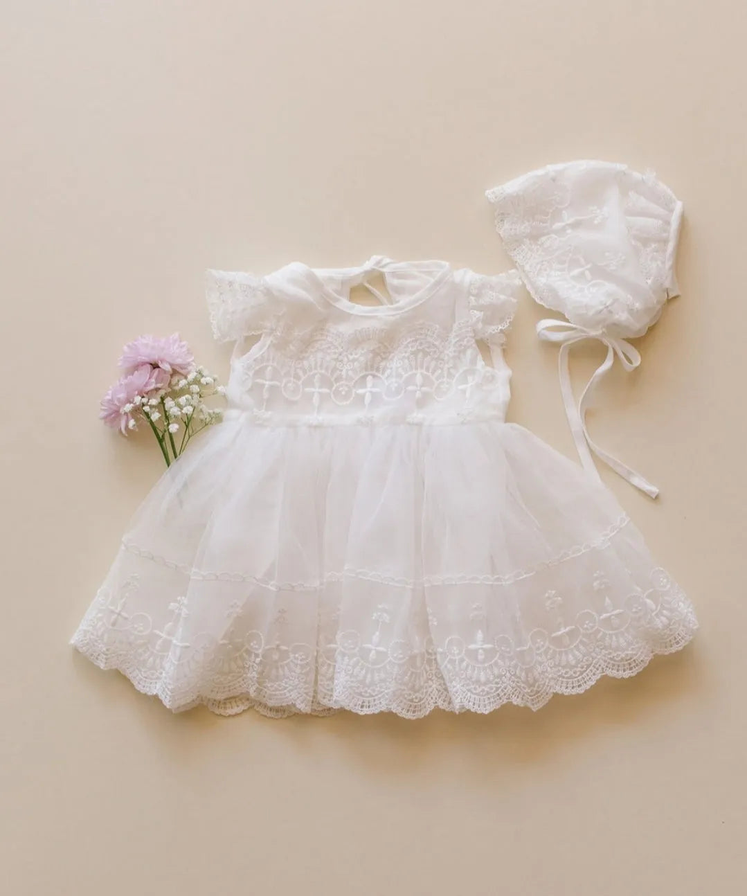 Magnolia Baptism Blessing Dress & Bonnet