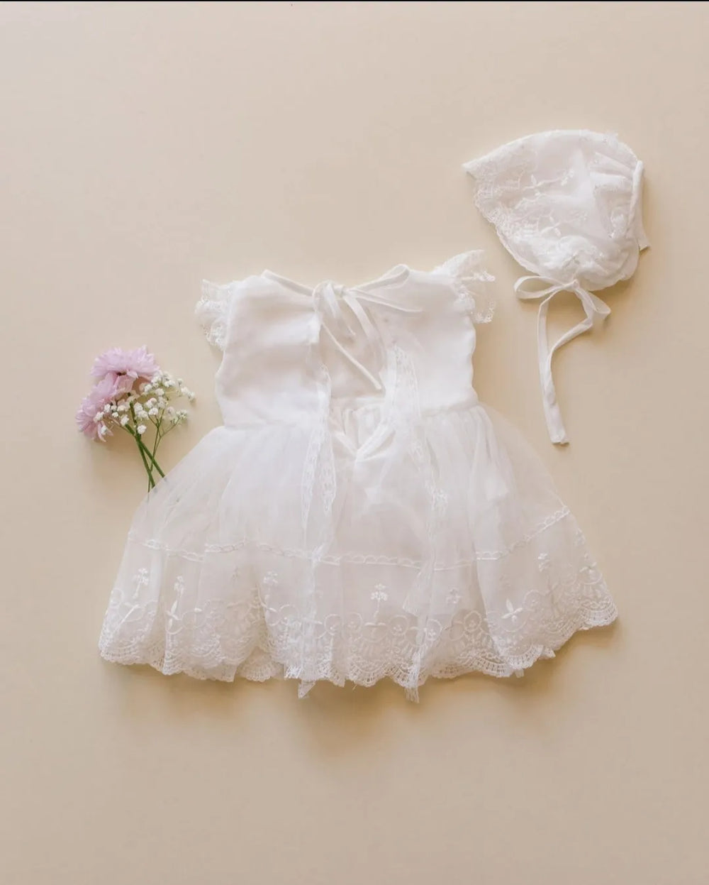 Magnolia Baptism Blessing Dress & Bonnet