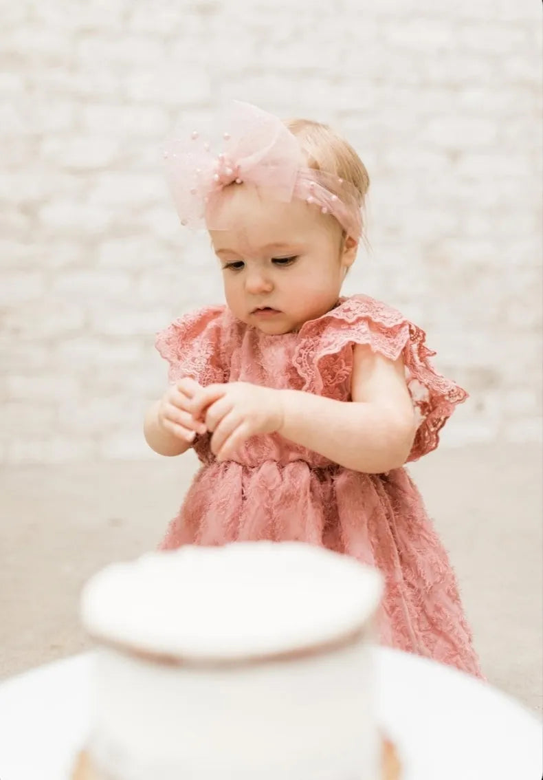 Victoria Lace Dress in Mauve