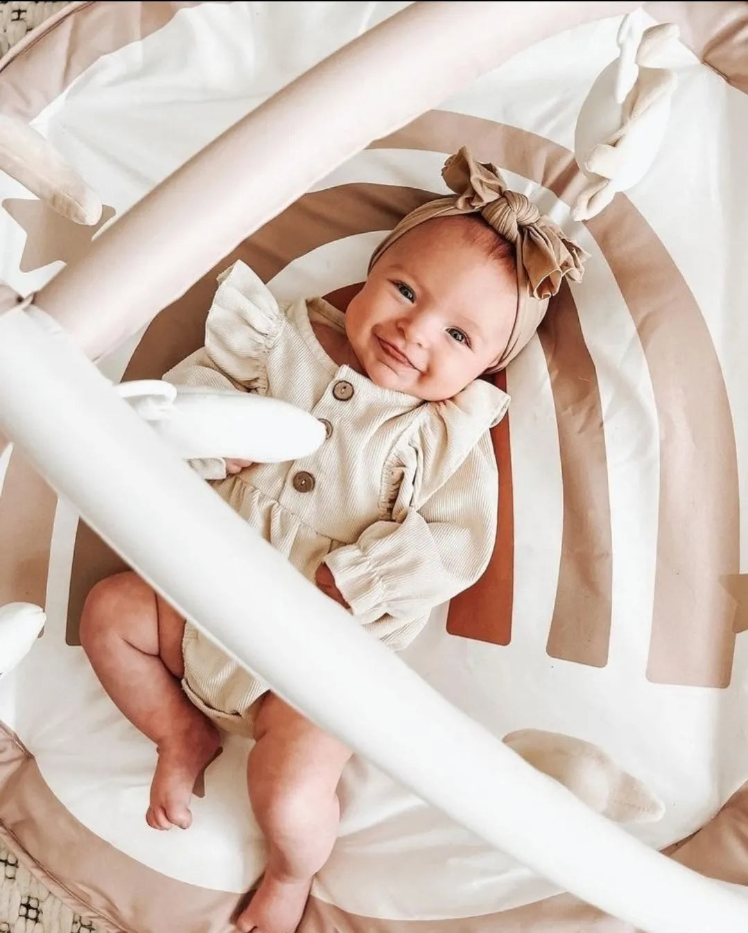 Mae Romper in Cream Corduroy