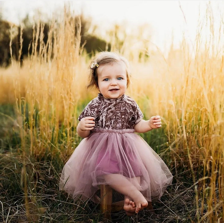 Velvet Tutu Dress in Mauve