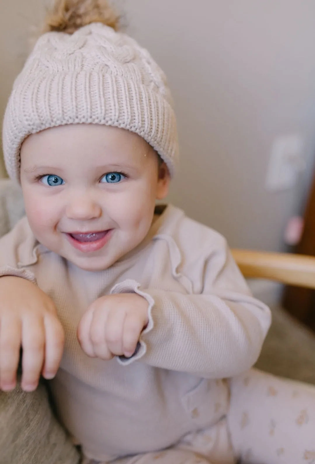 Mommy & Me Cozy Knit Beanie in Beige