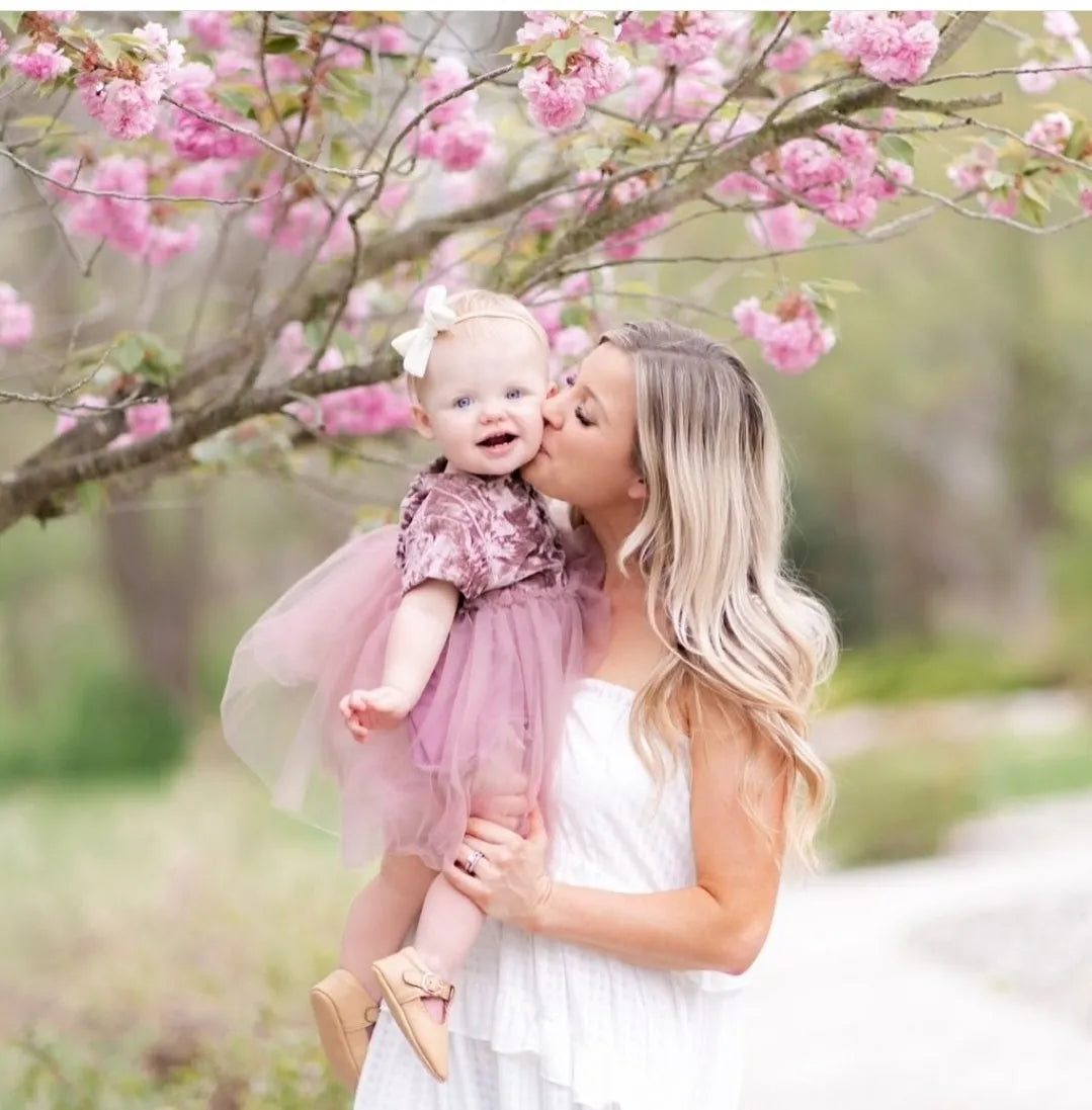 Velvet Tutu Dress in Mauve