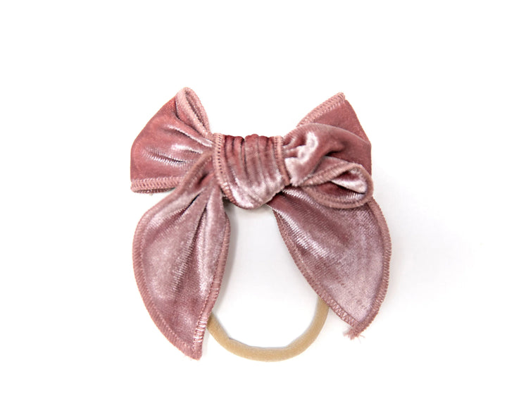 Abigail Headband in Velvet Dusty Pink