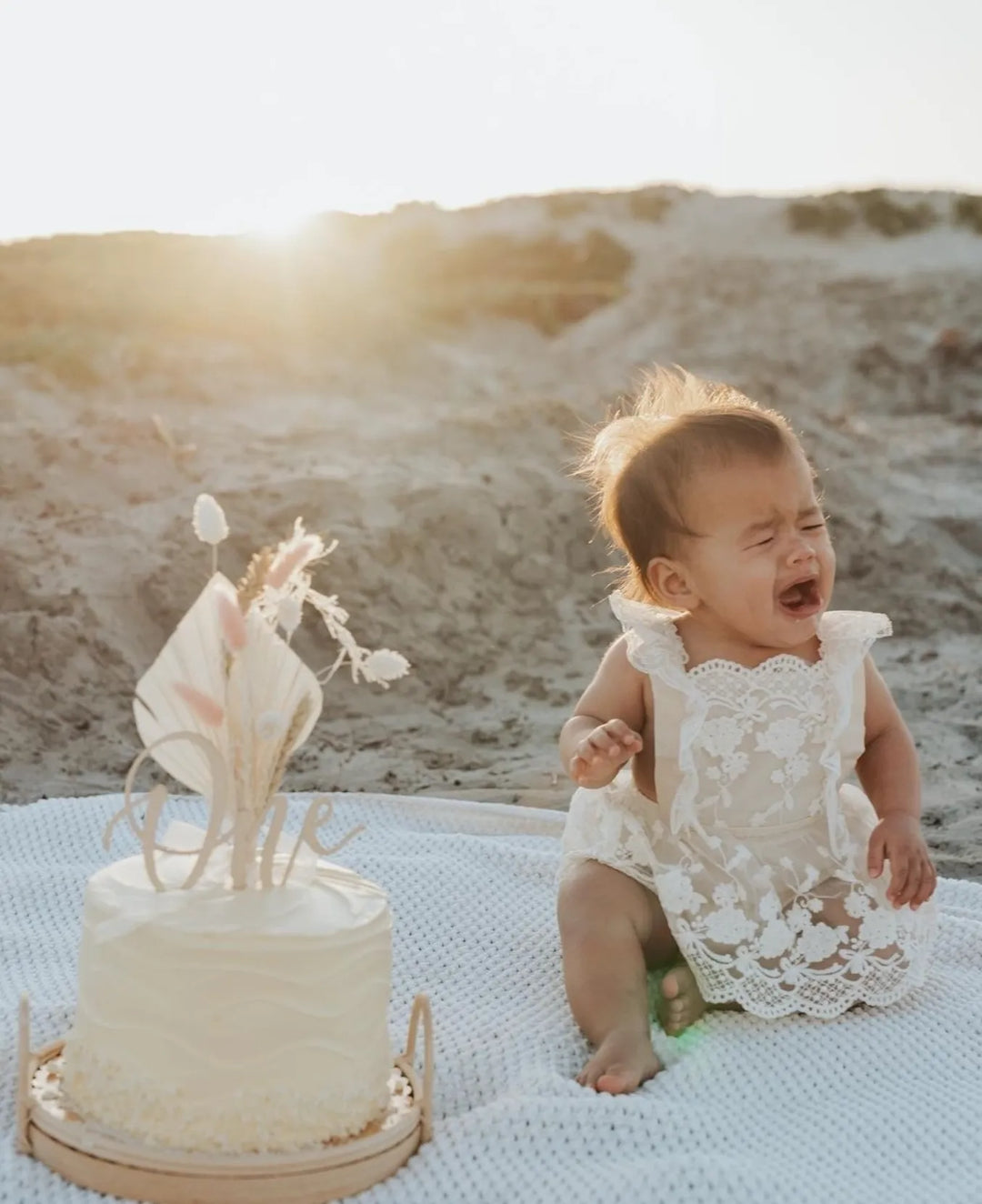 Everly Lace Romper in Ivory