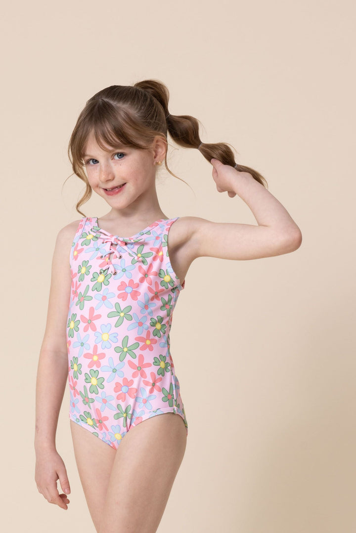 Girl's Tie One Piece | Colorful Floral