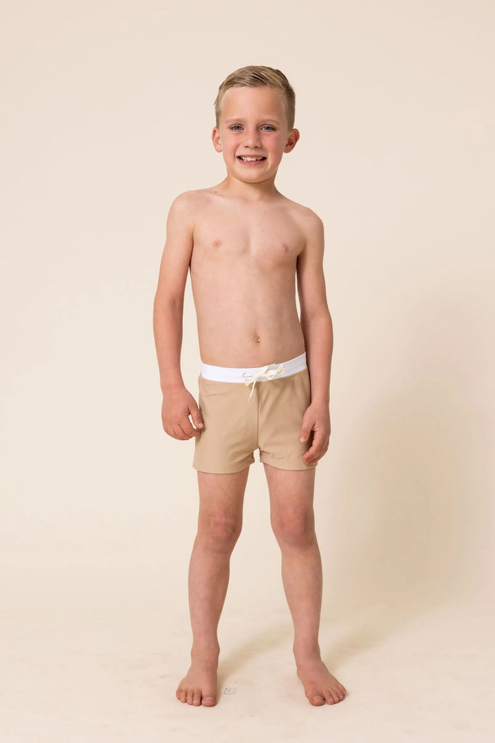 Boy's Euro Short | Brown/White