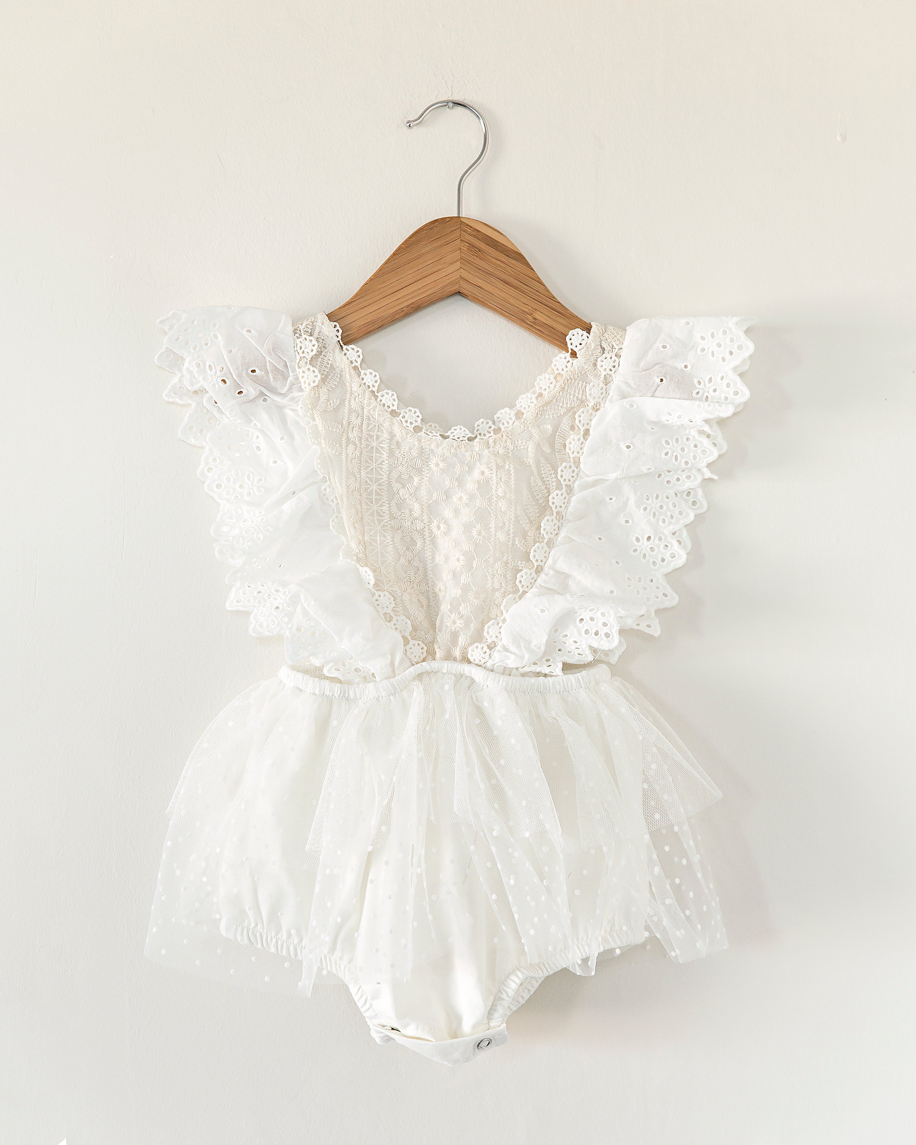 Watermelon Scalloped Trim Ruffle Sleeve Romper