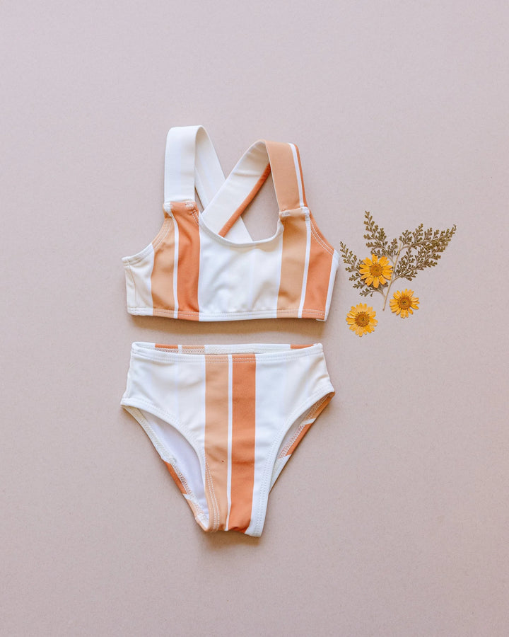 Cross Back Bikini | Retro Stripe