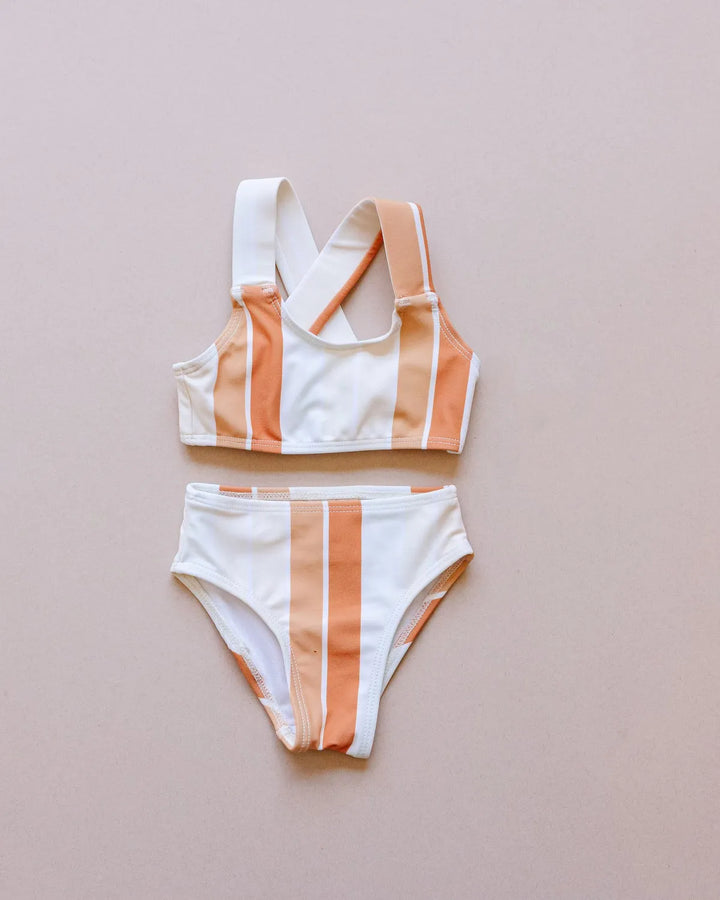 Cross Back Bikini | Retro Stripe