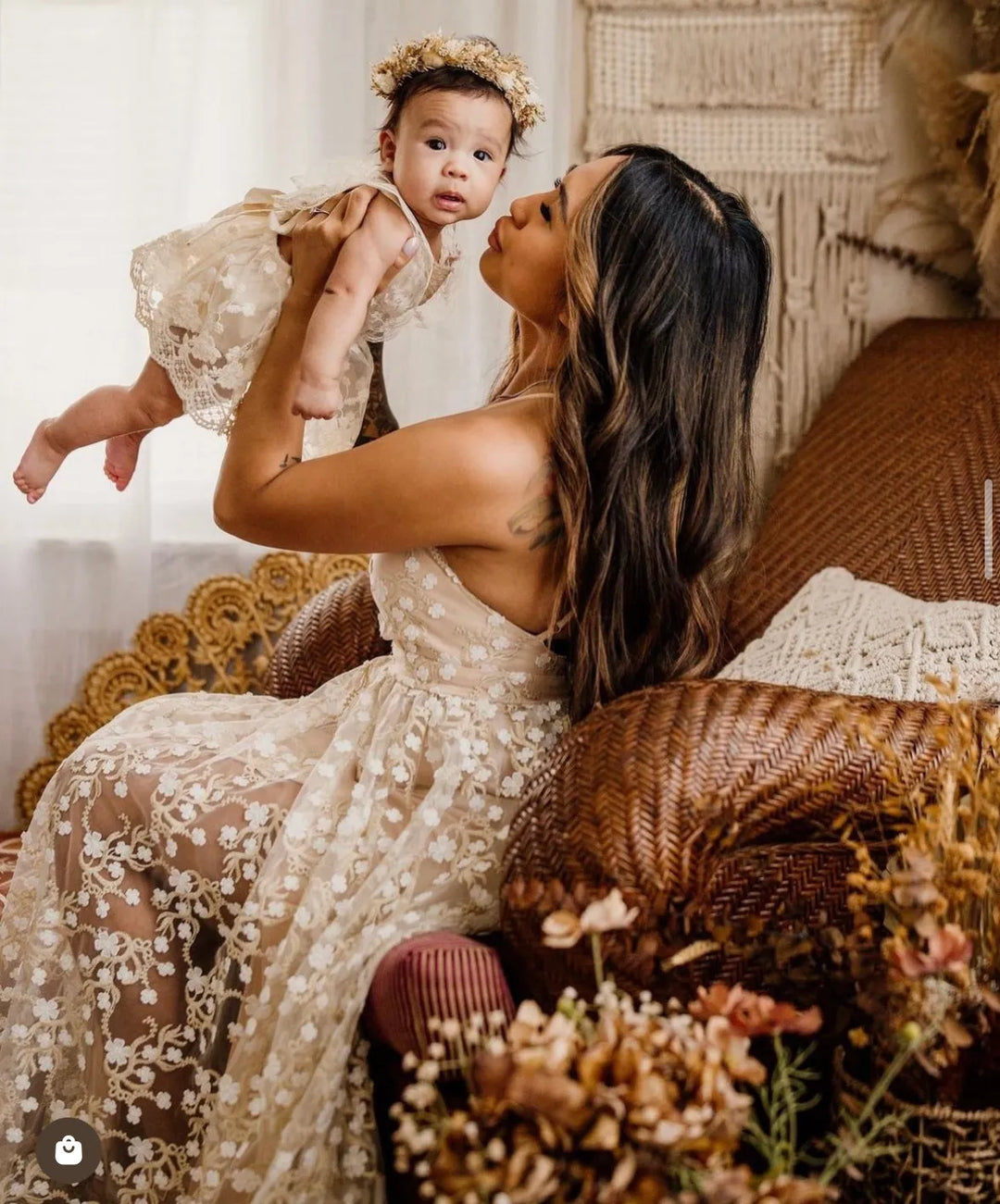 Everly Lace Romper in Ivory