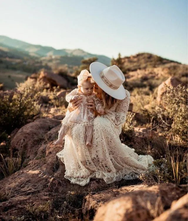 Indi Boho Velvet Dress in Beige