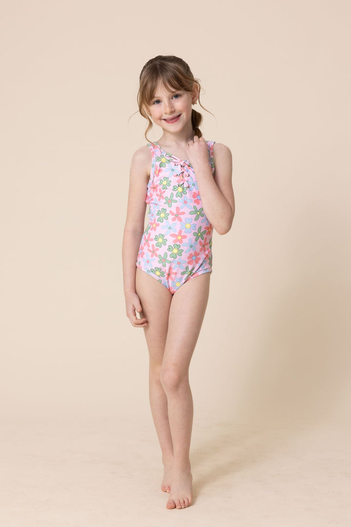 Girl's Tie One Piece | Colorful Floral